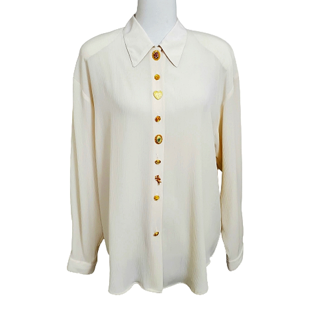Vintage Impressions Ivory Button Down Top